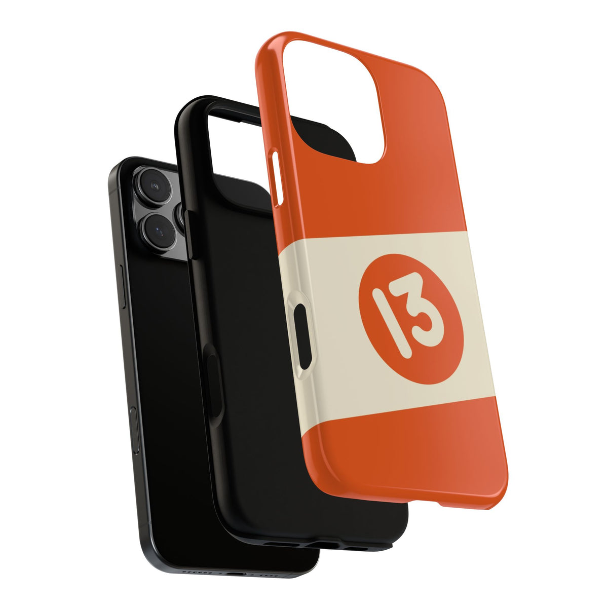 13 Ball Orange Tough Case layers