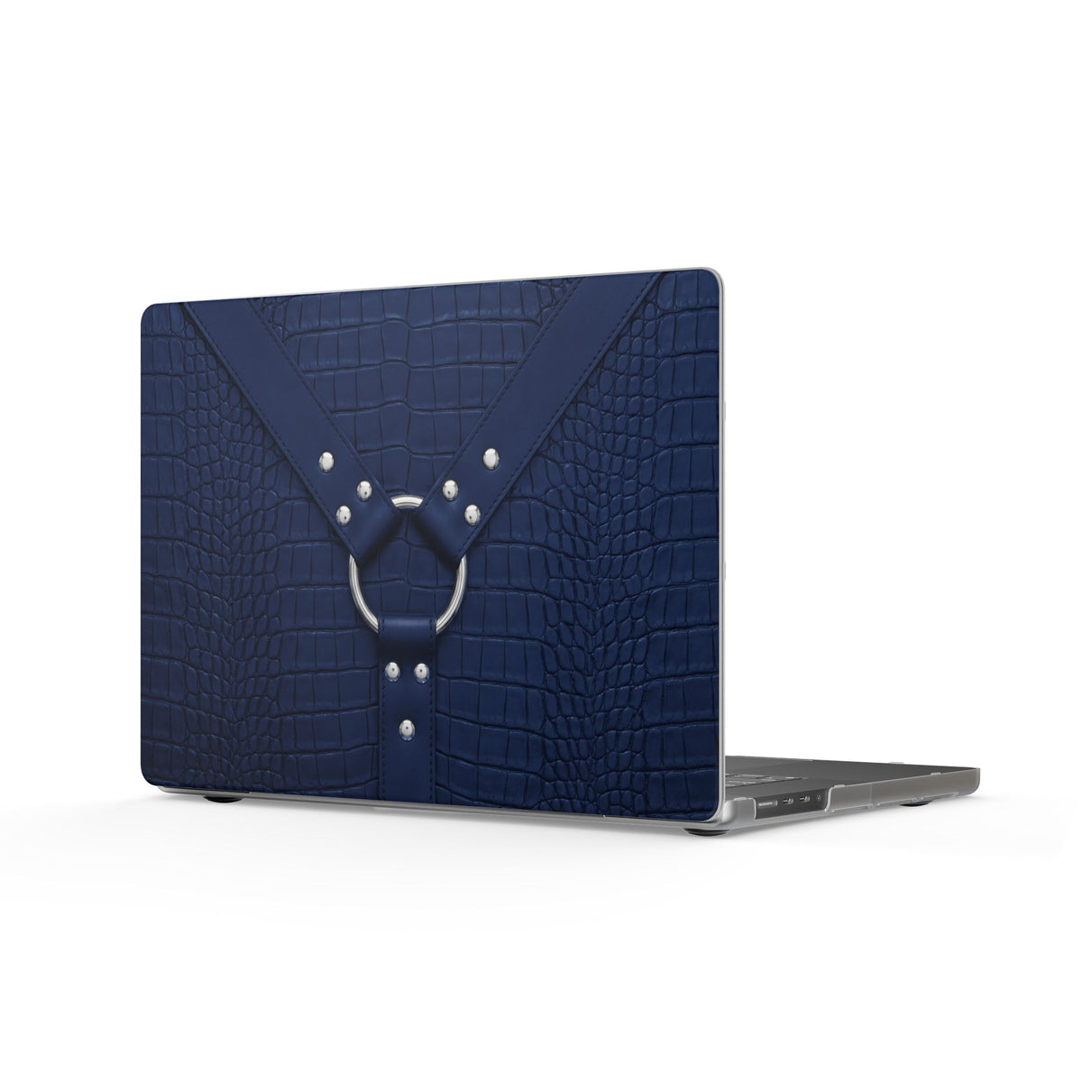 Croc Harness Navy Silver MacBook Case