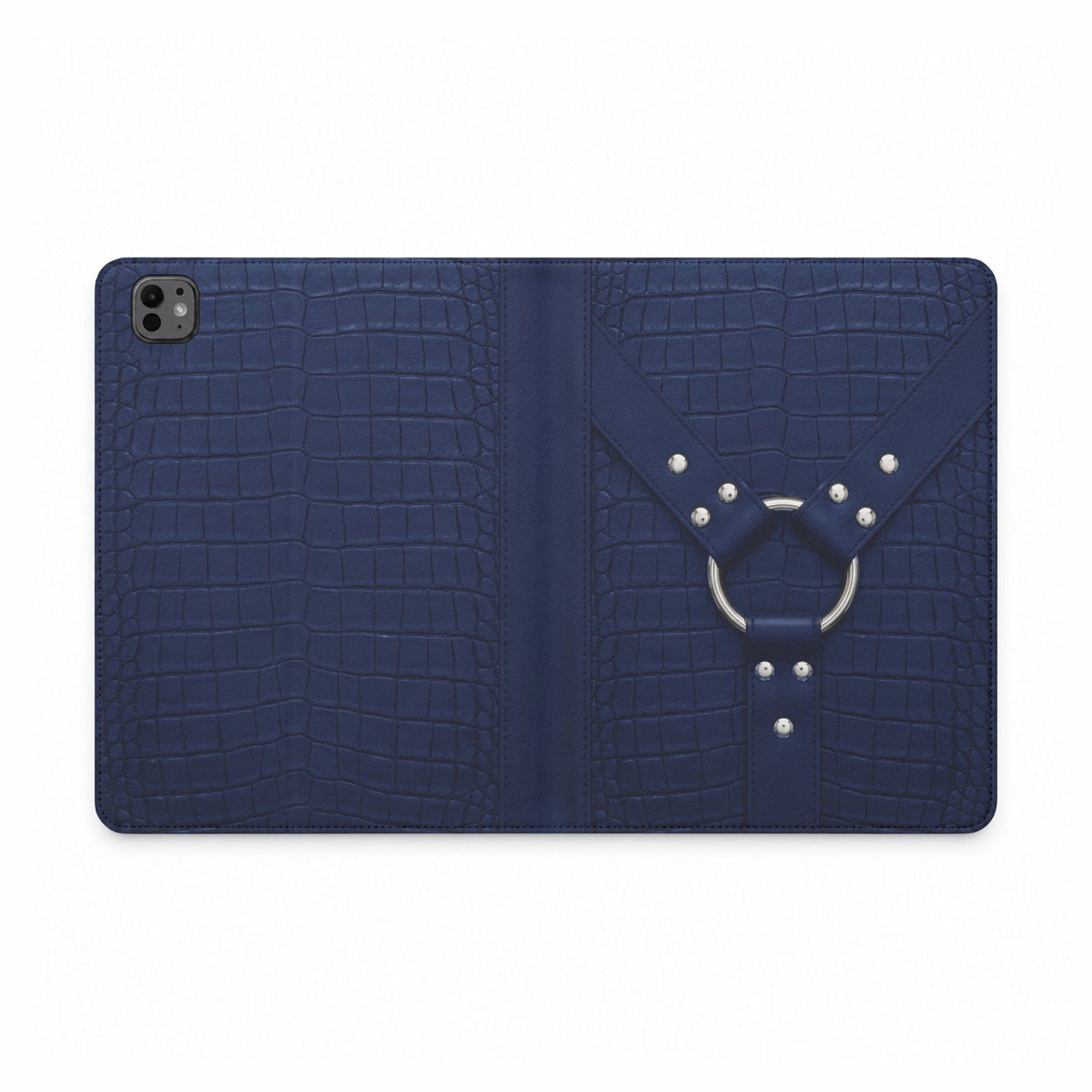 Croc Harness Navy Silver iPad Case