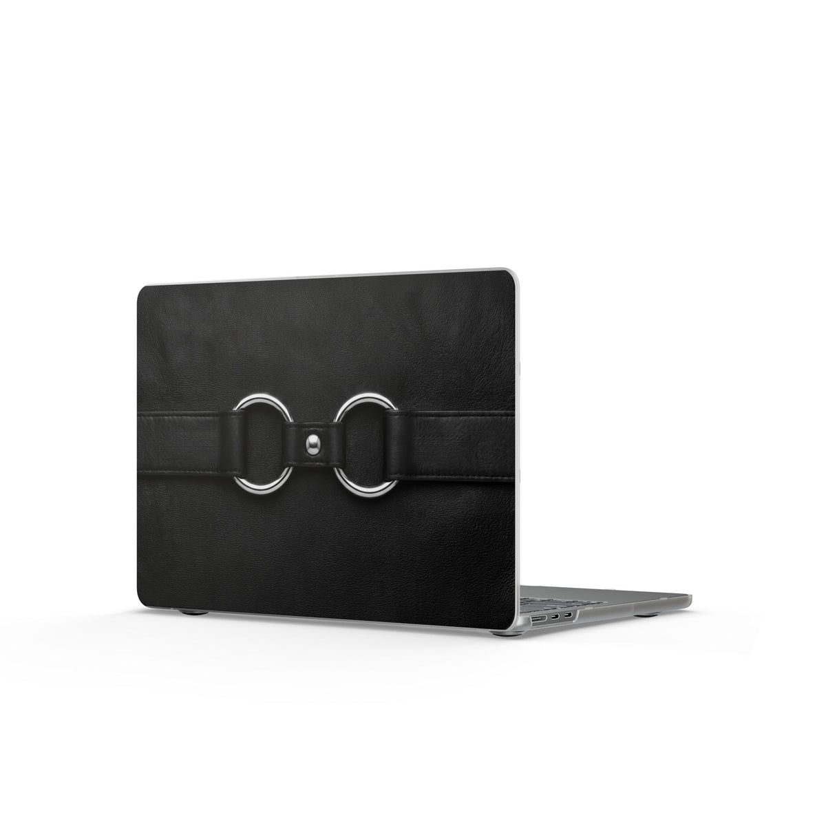 Double Ring Black Silver MacBook Case