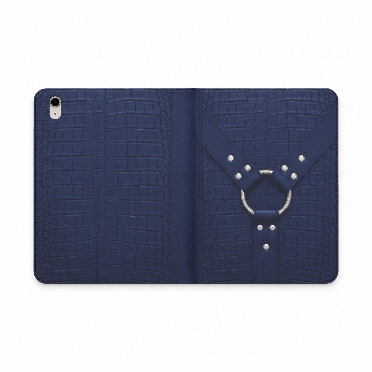 Croc Harness Navy Silver iPad Case