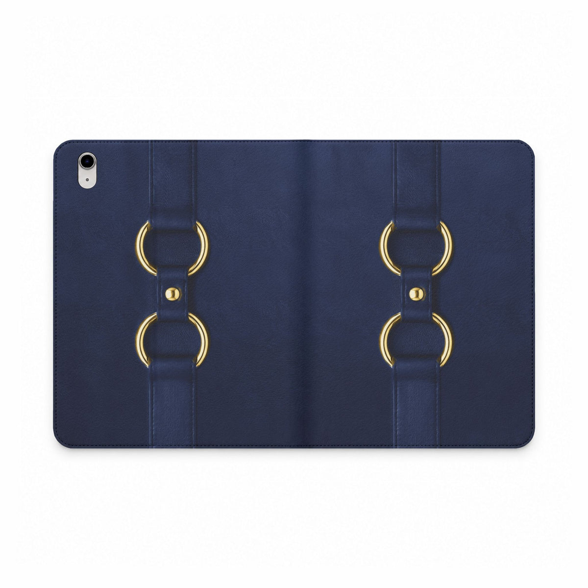 Double Ring Navy Gold iPad Case