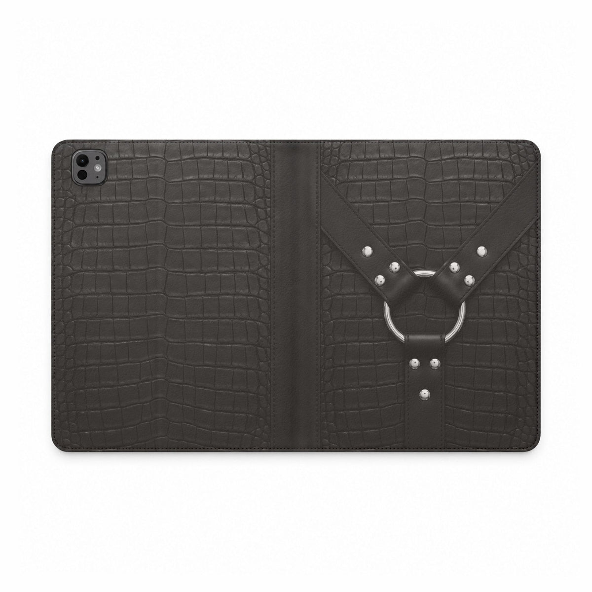 Croc Harness Black Silver iPad Case