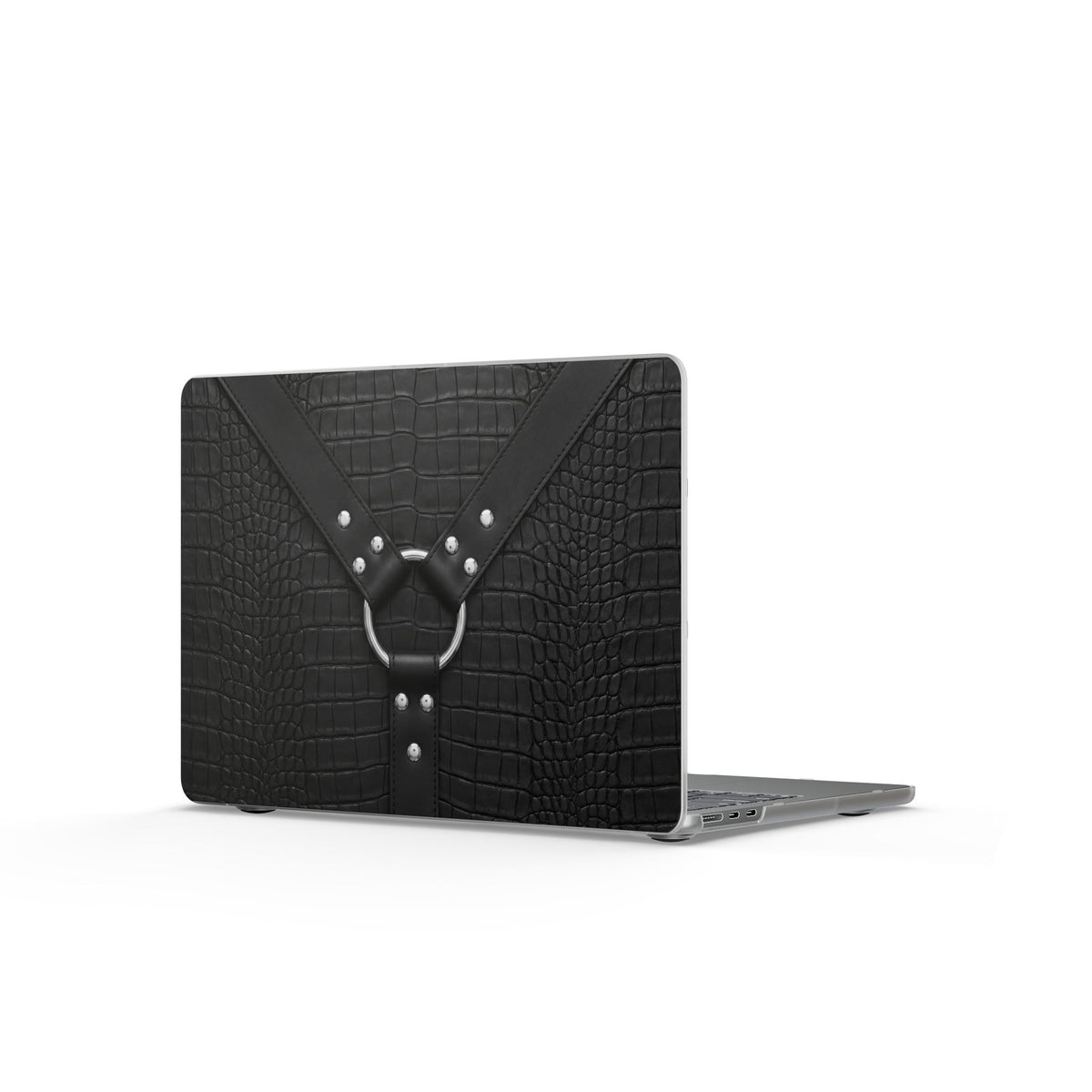 Croc Harness Black Silver MacBook Case