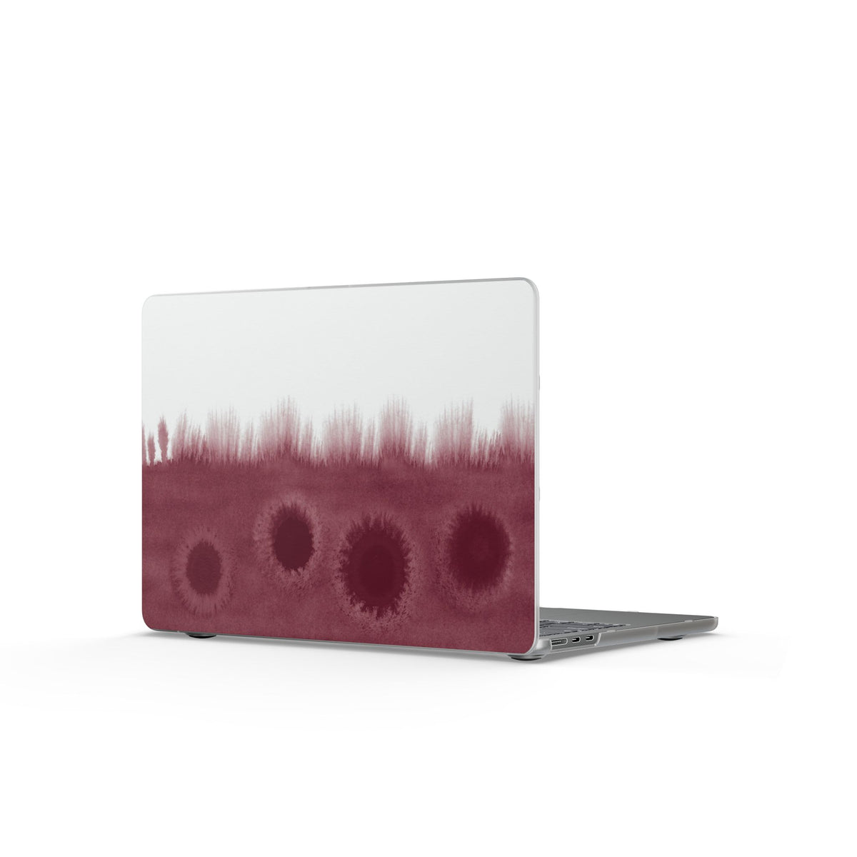Watercolour Bleed Burgundy MacBook Case