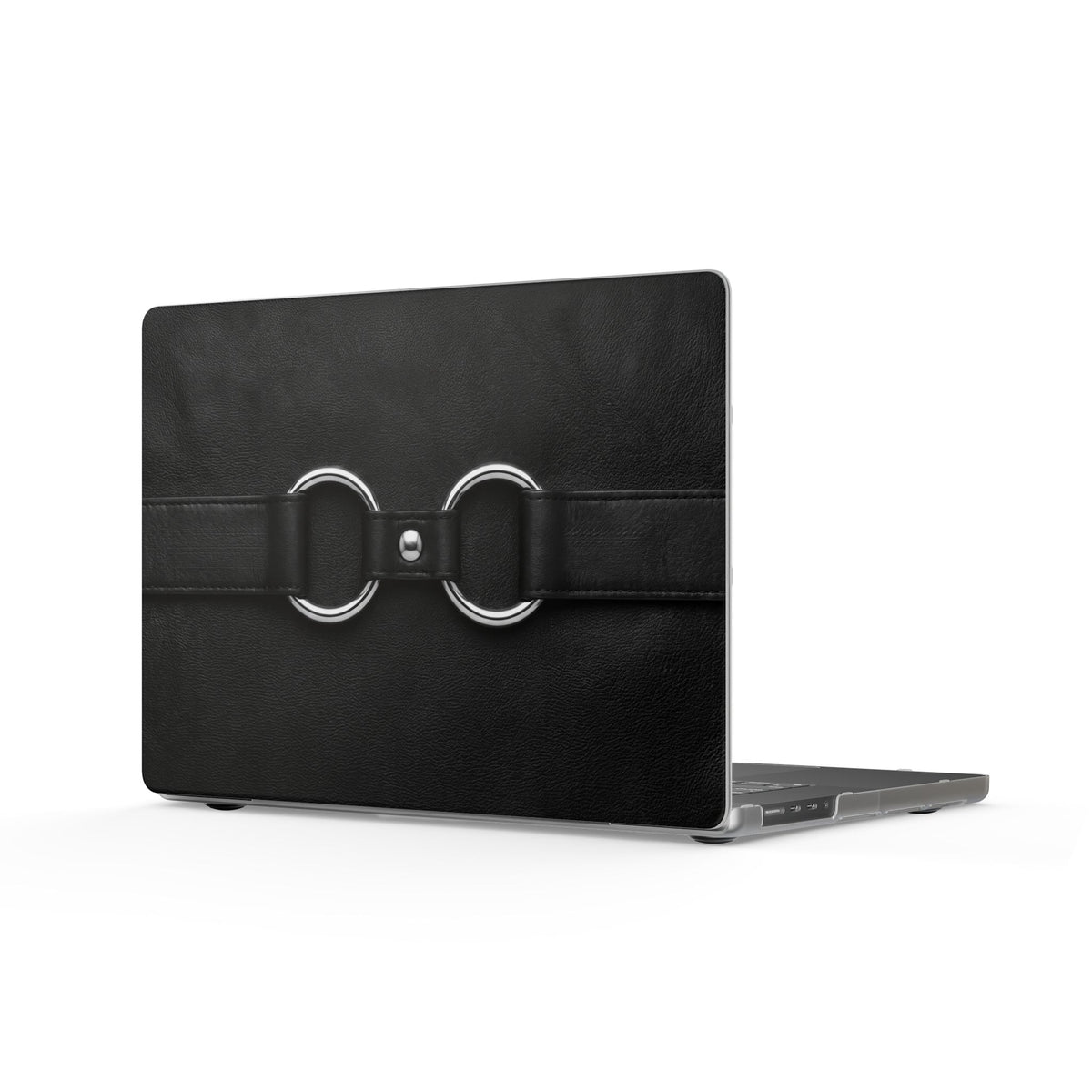 Double Ring Black Silver MacBook Case