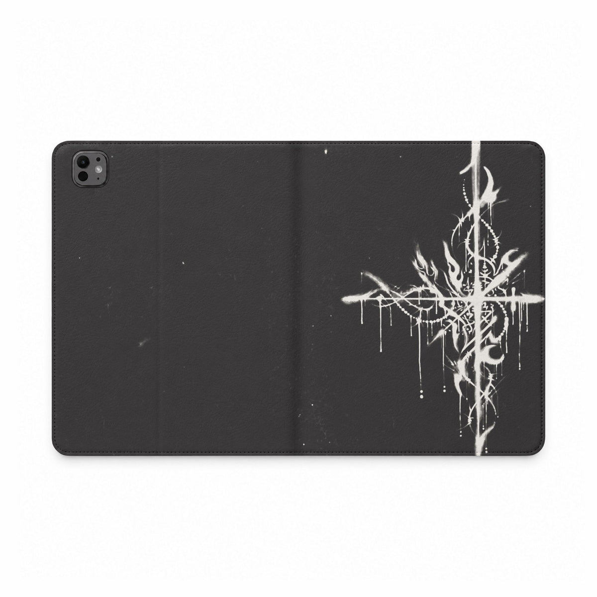 Graffiti Sigil White on Black iPad Case