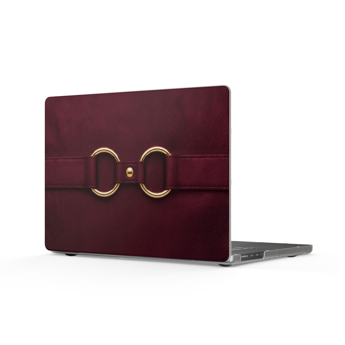 Double Ring Burgundy Gold MacBook Case
