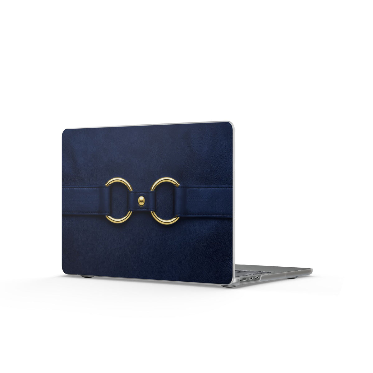 Double Ring Navy Gold MacBook Case