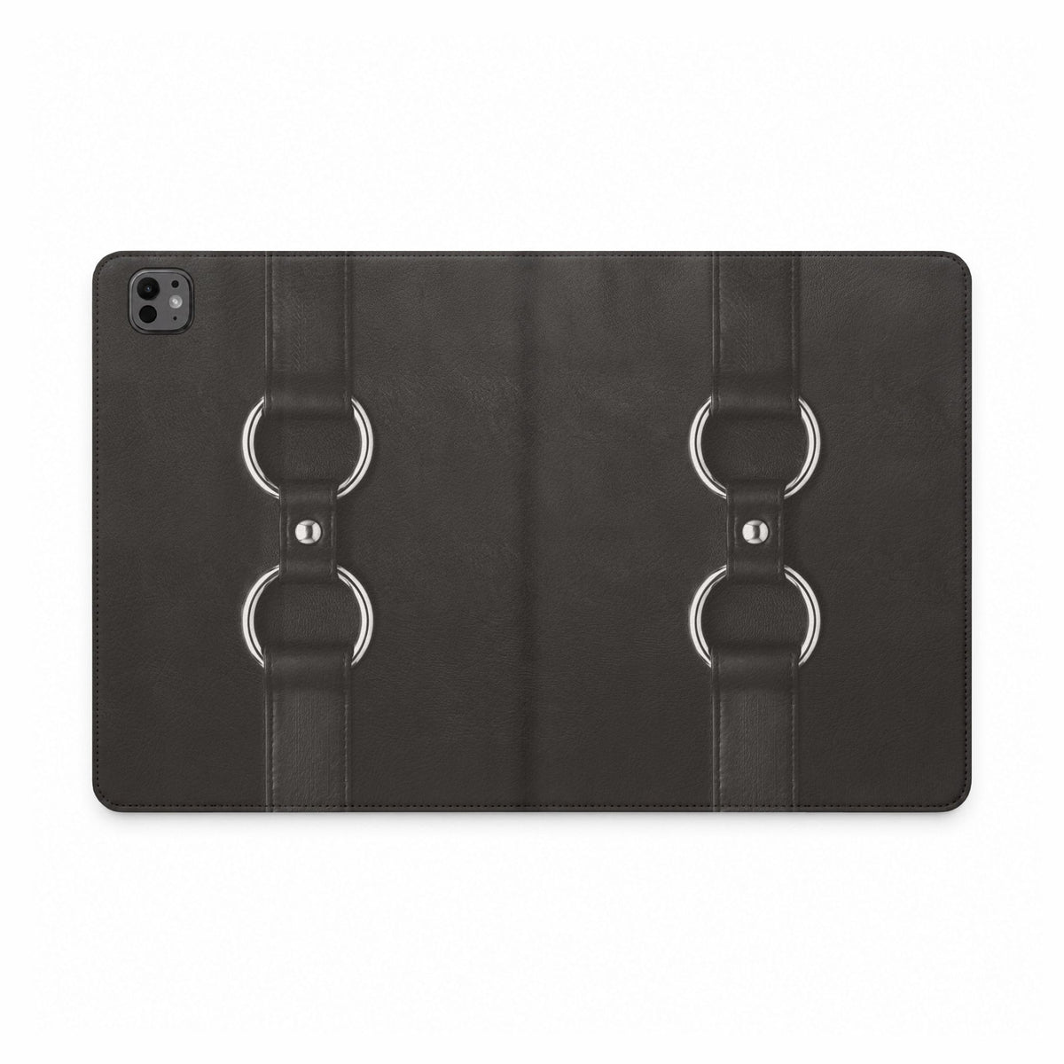 Double Ring Black Silver iPad Case