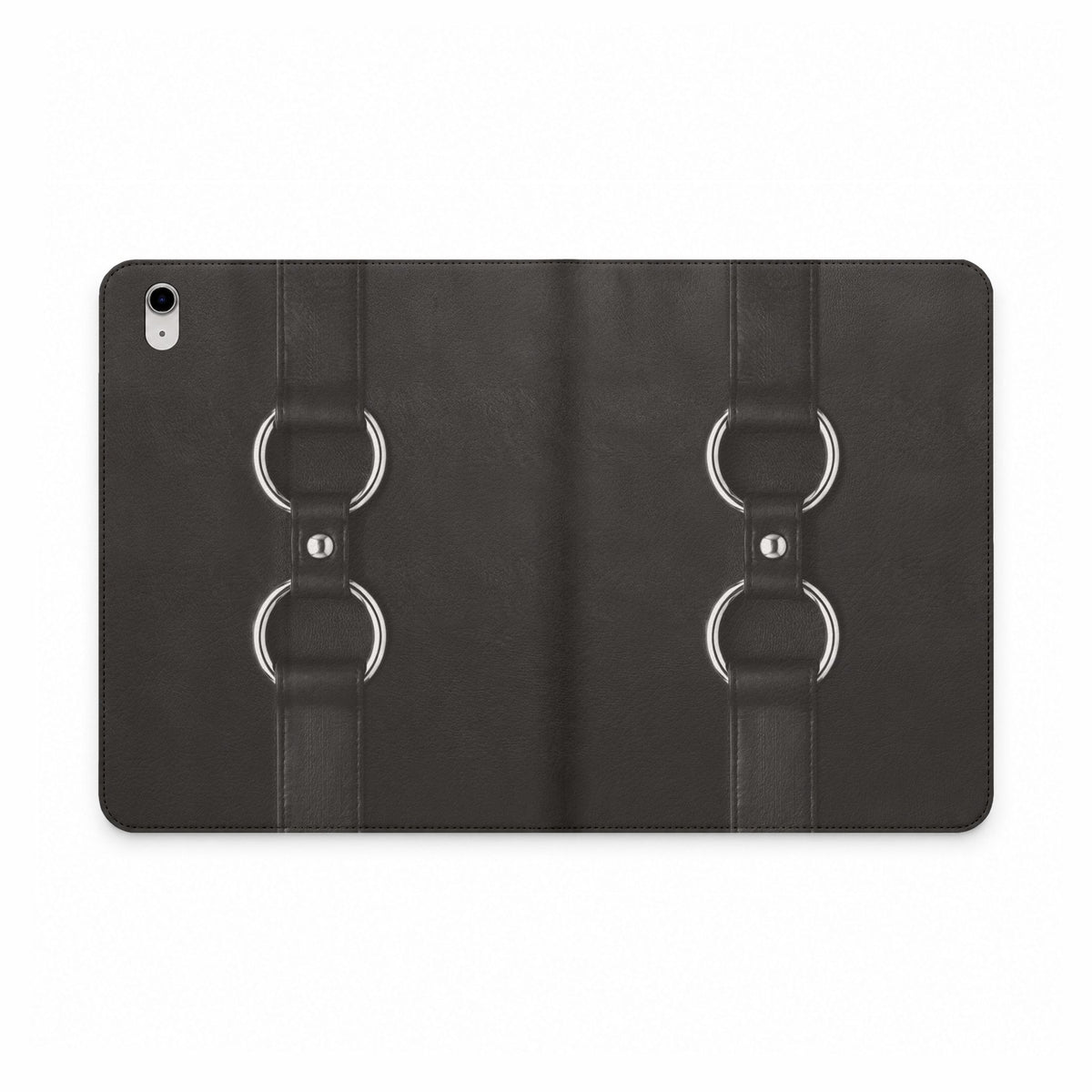 Double Ring Black Silver iPad Case