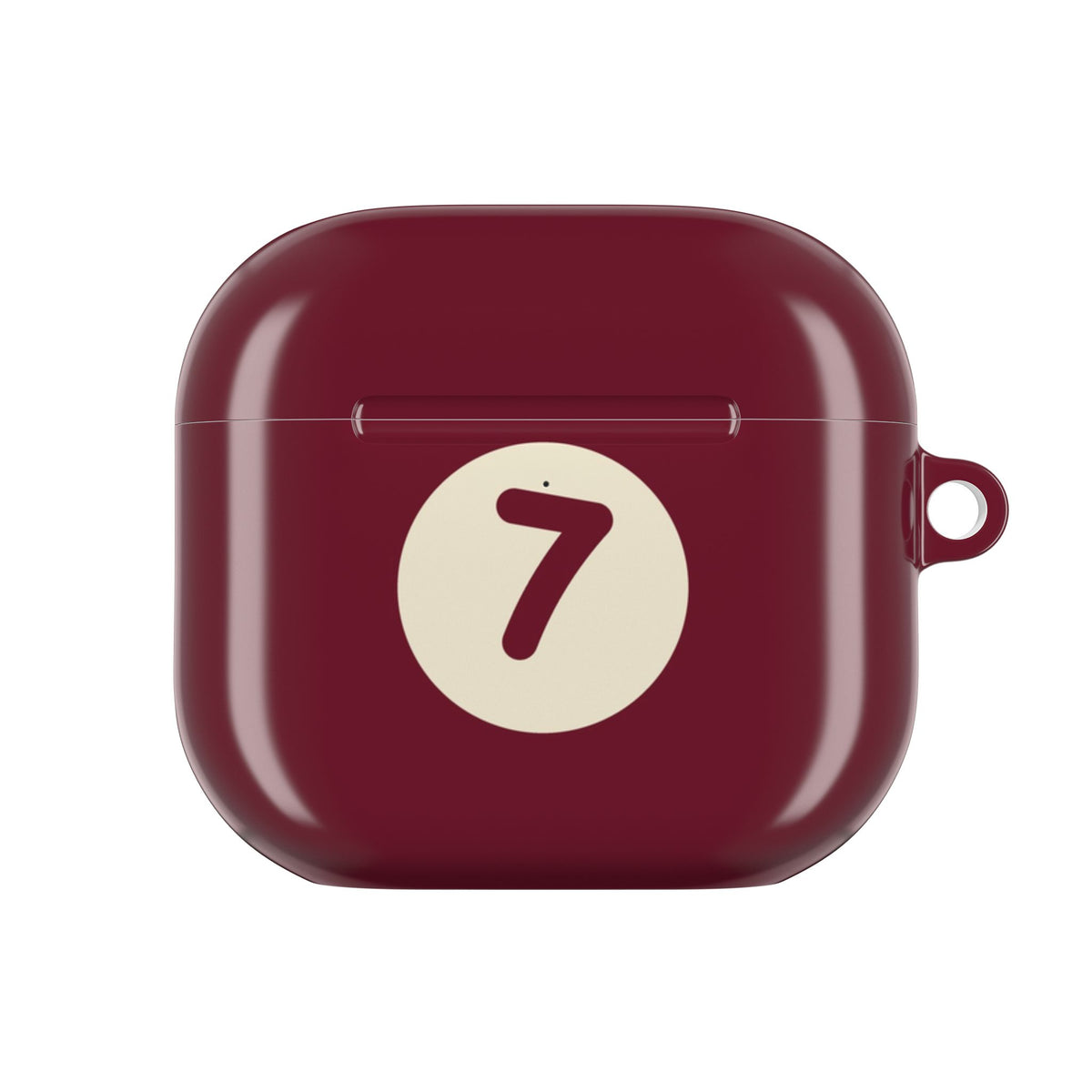 7 Ball Burgundy AirPods Case front