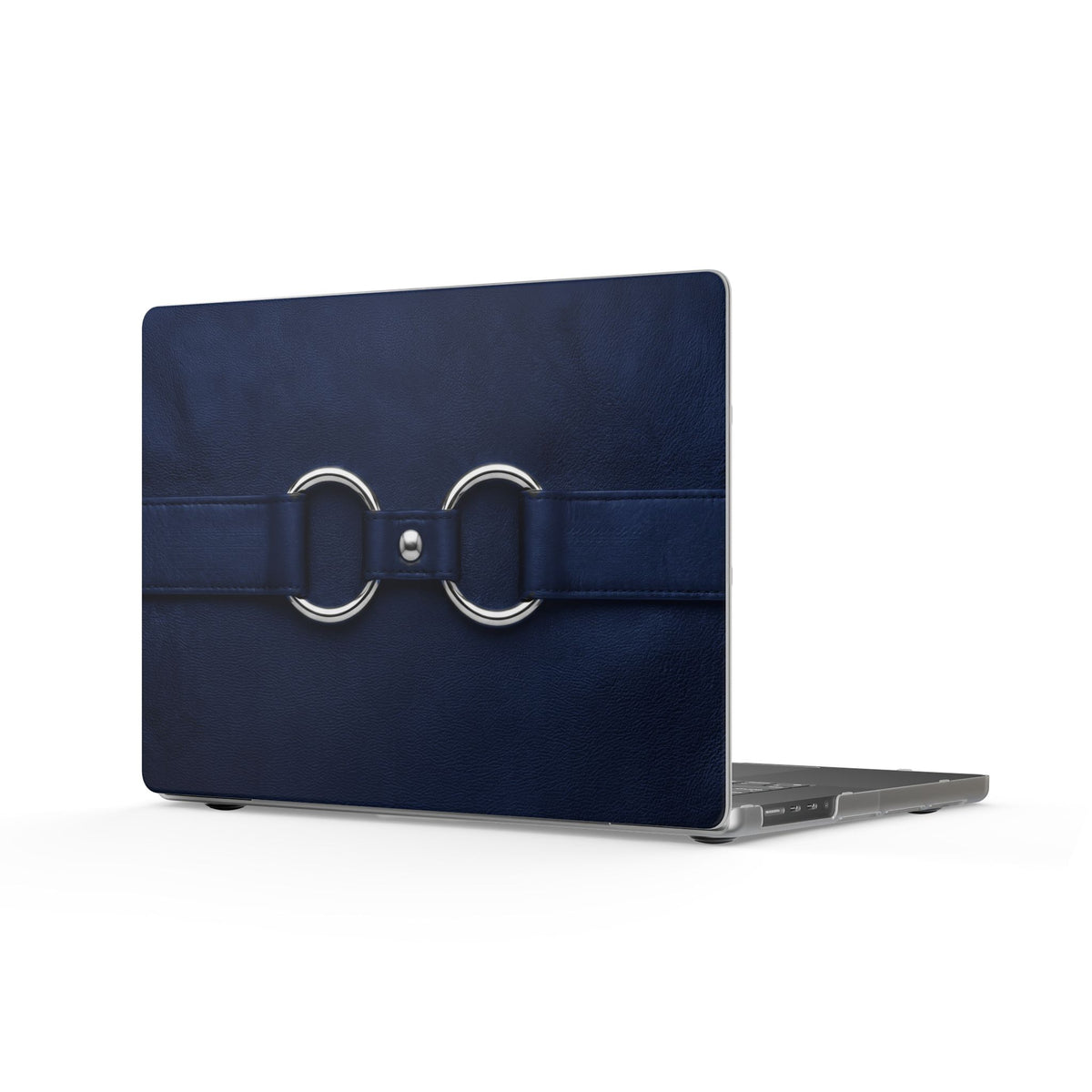 Double Ring Navy Silver MacBook Case