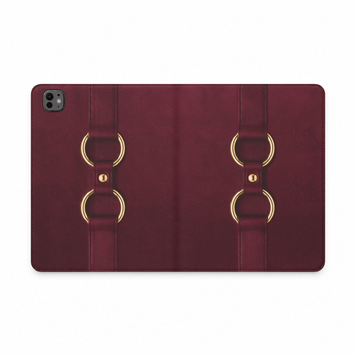 Double Ring Burgundy Gold iPad Case