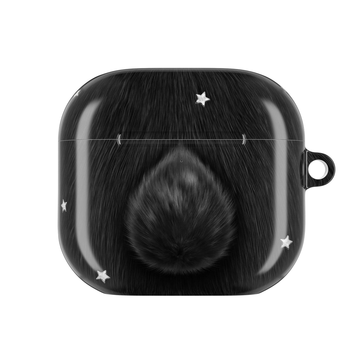 Black Bunny Stars AirPods Case front