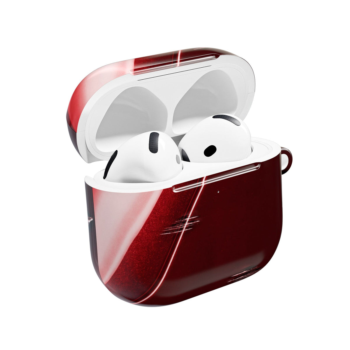 Car Paint Red AirPods Case open