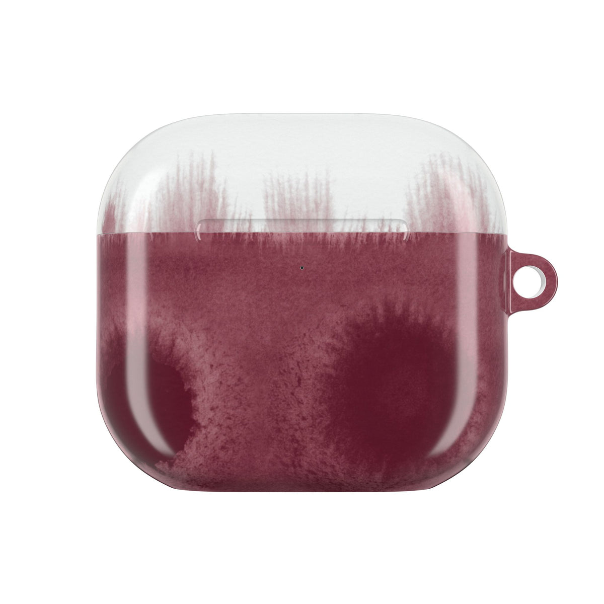 Watercolour Bleed Burgundy AirPods Case front