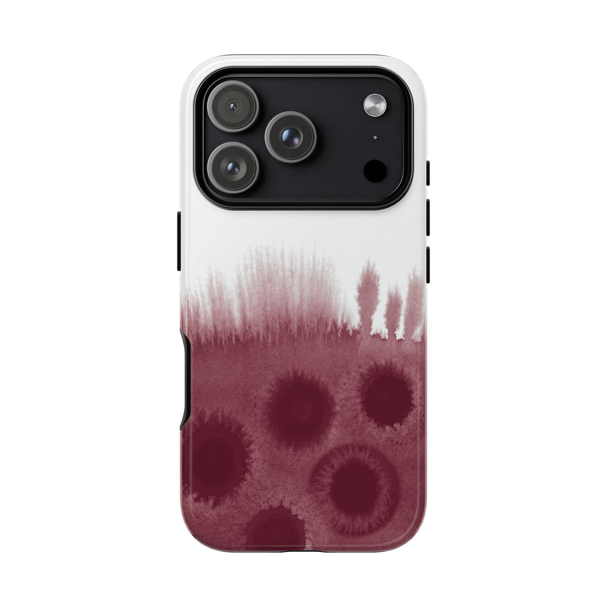 Watercolour Bleed Burgundy Tough Case on iPhone 18 Pro
