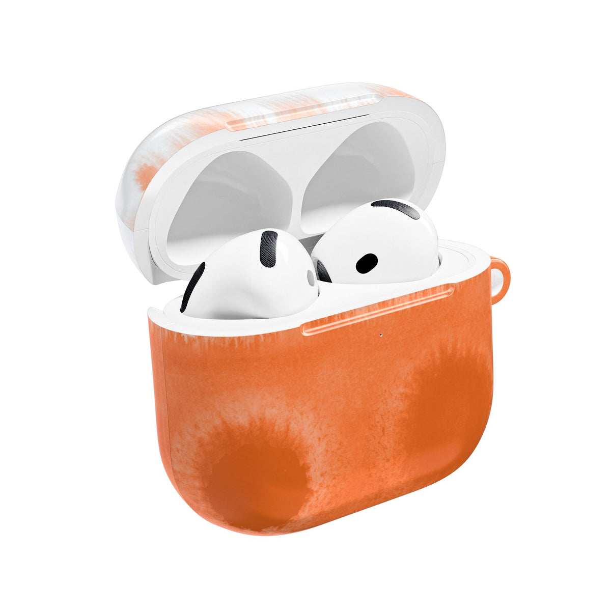 Watercolour Bleed Orange AirPods Case open