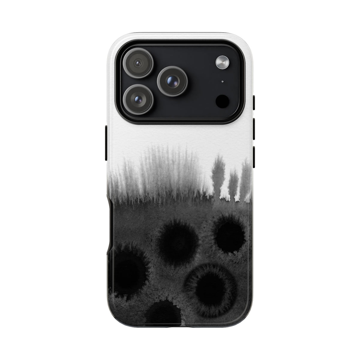 Watercolour Bleed Black Tough Case on iPhone 18 Pro