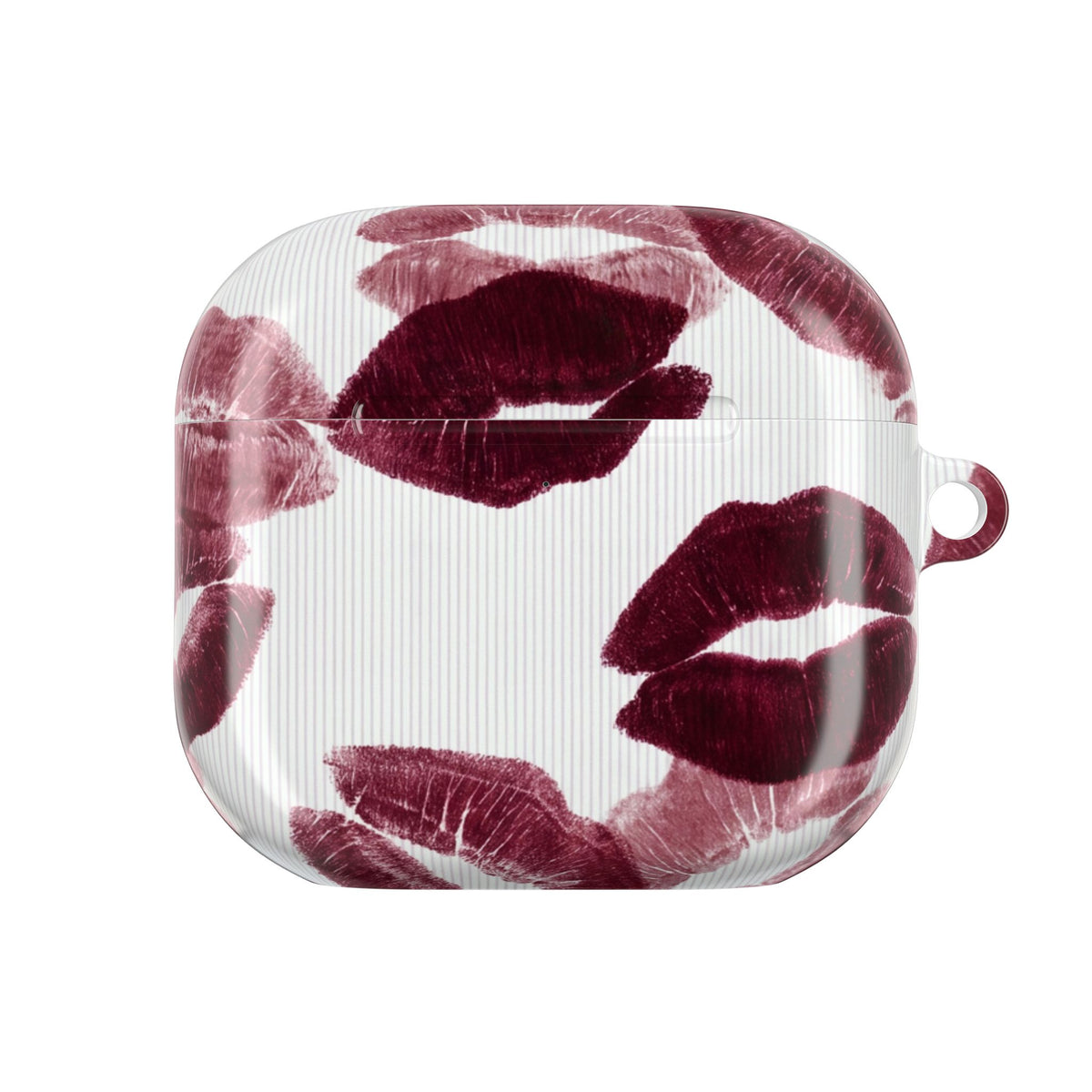 Burgundy Kisses AirPods Case front