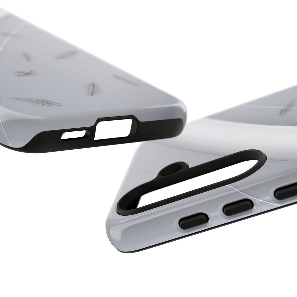Car Paint Silver Tough Case, edge and port detail