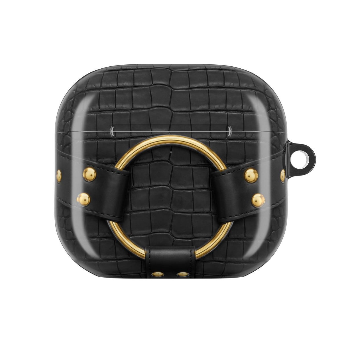 Croc Harness Black Gold AirPods Case front