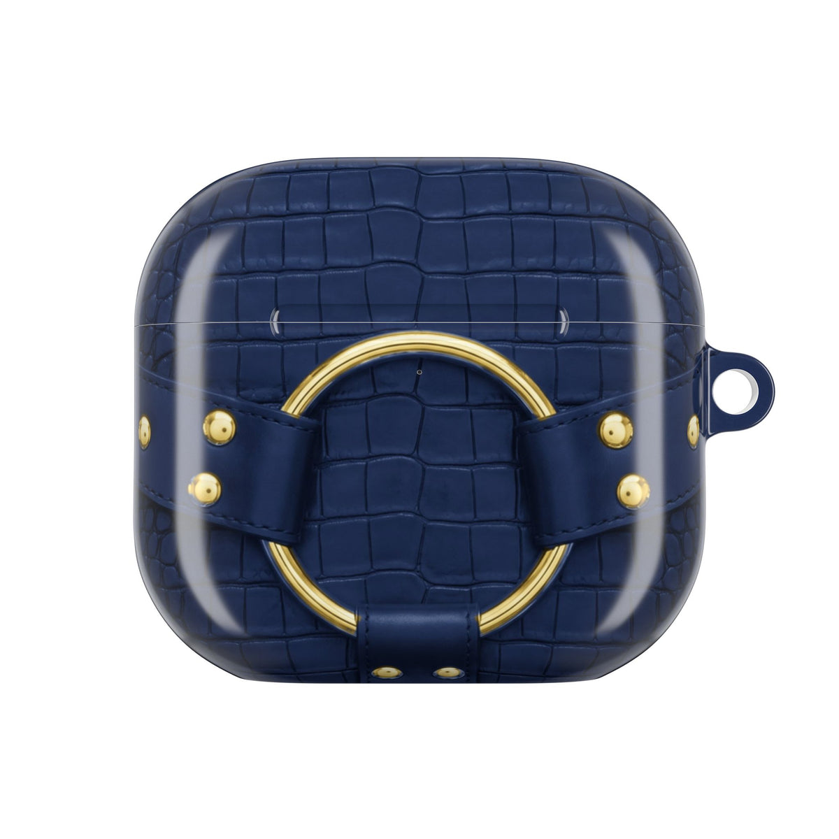 Croc Harness Navy Gold AirPods Case front