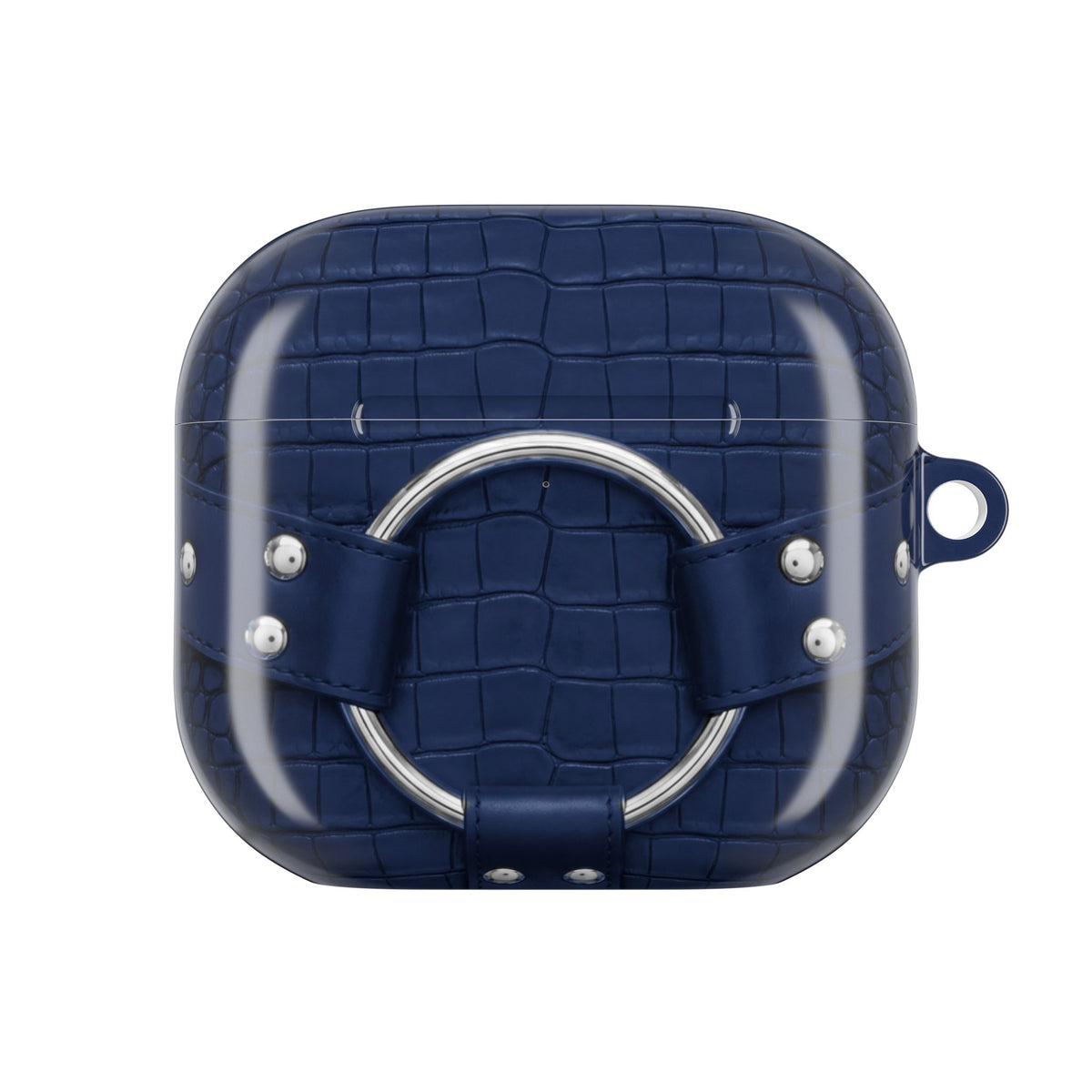 Croc Harness Navy Silver AirPods Case front