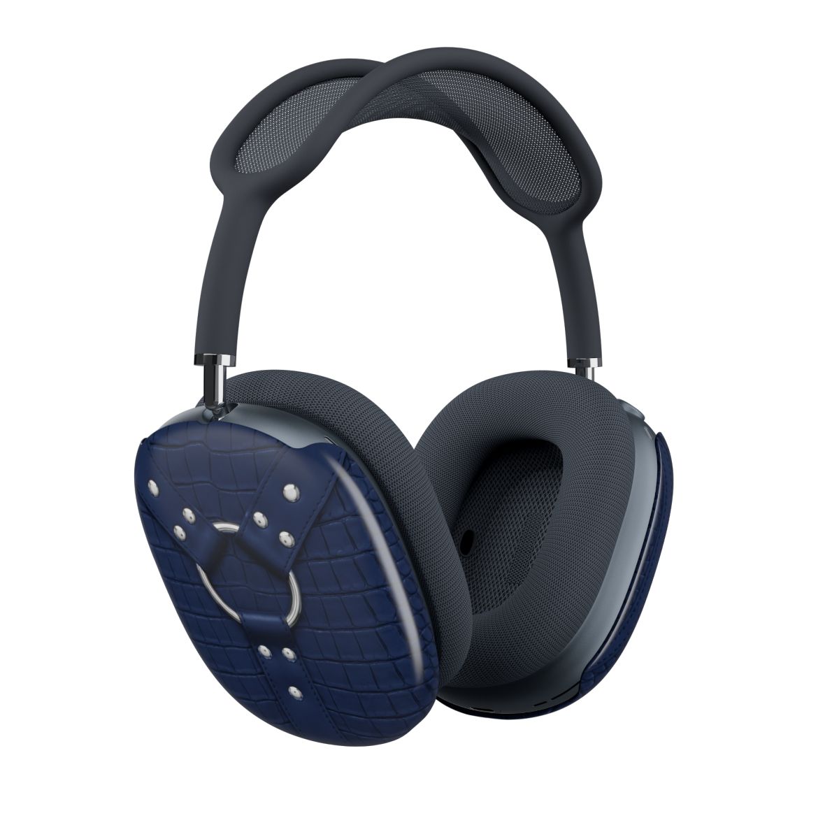 Croc Harness Navy Silver AirPods Max Case