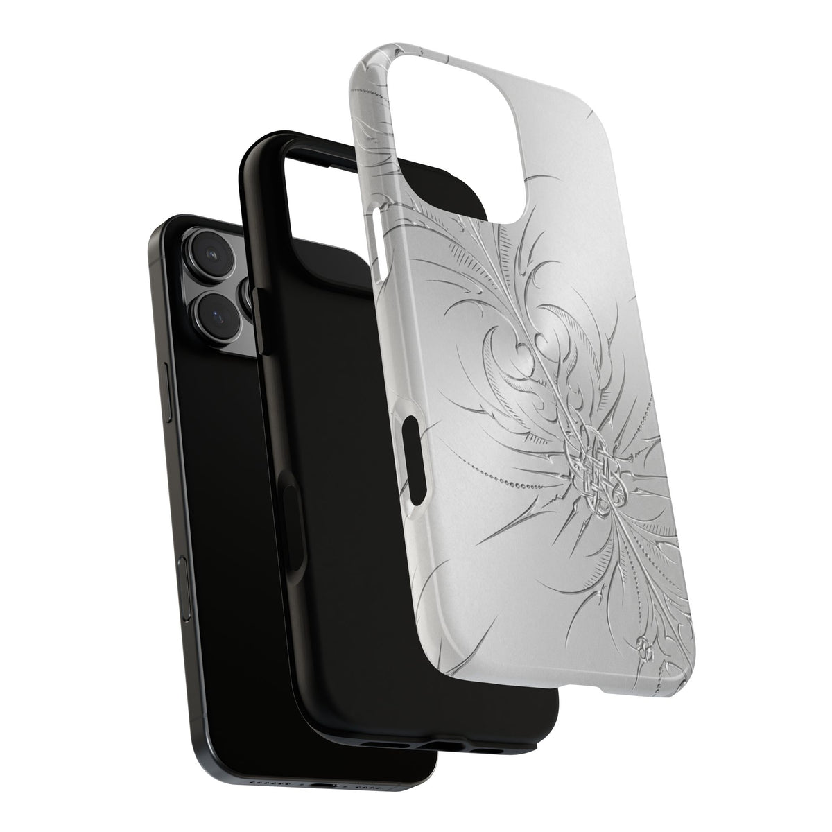 Etched Sigil Silver Tough Case layers