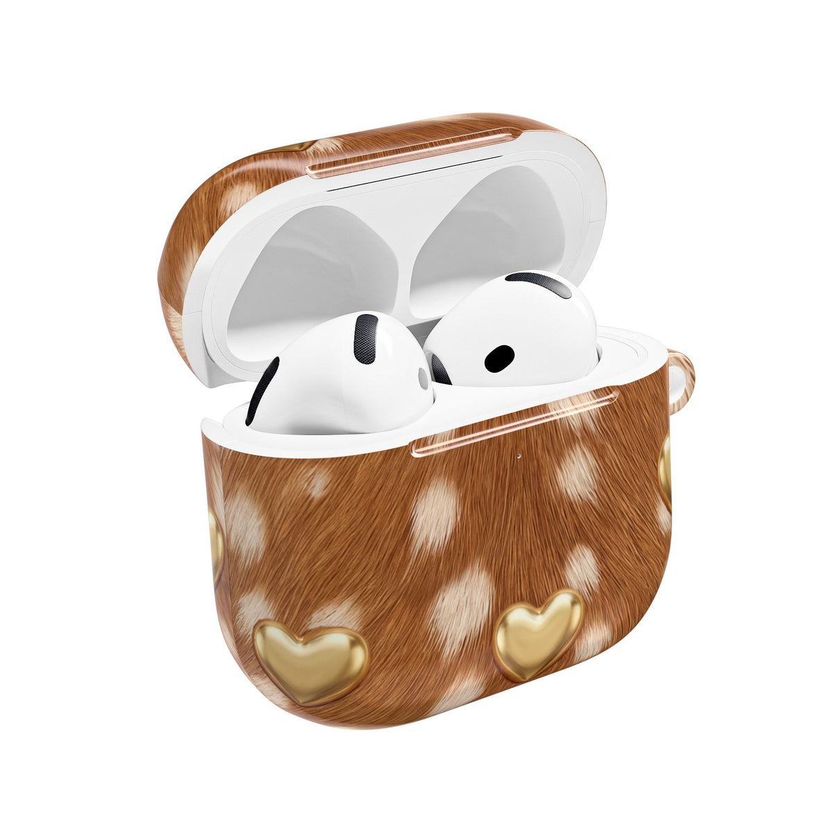 Fawn Hearts AirPods Case open