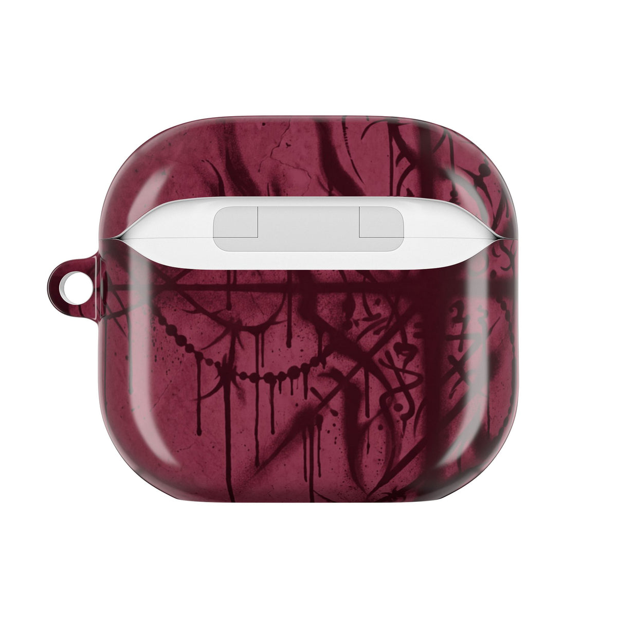 Graffiti Sigil Burgundy AirPods Case back