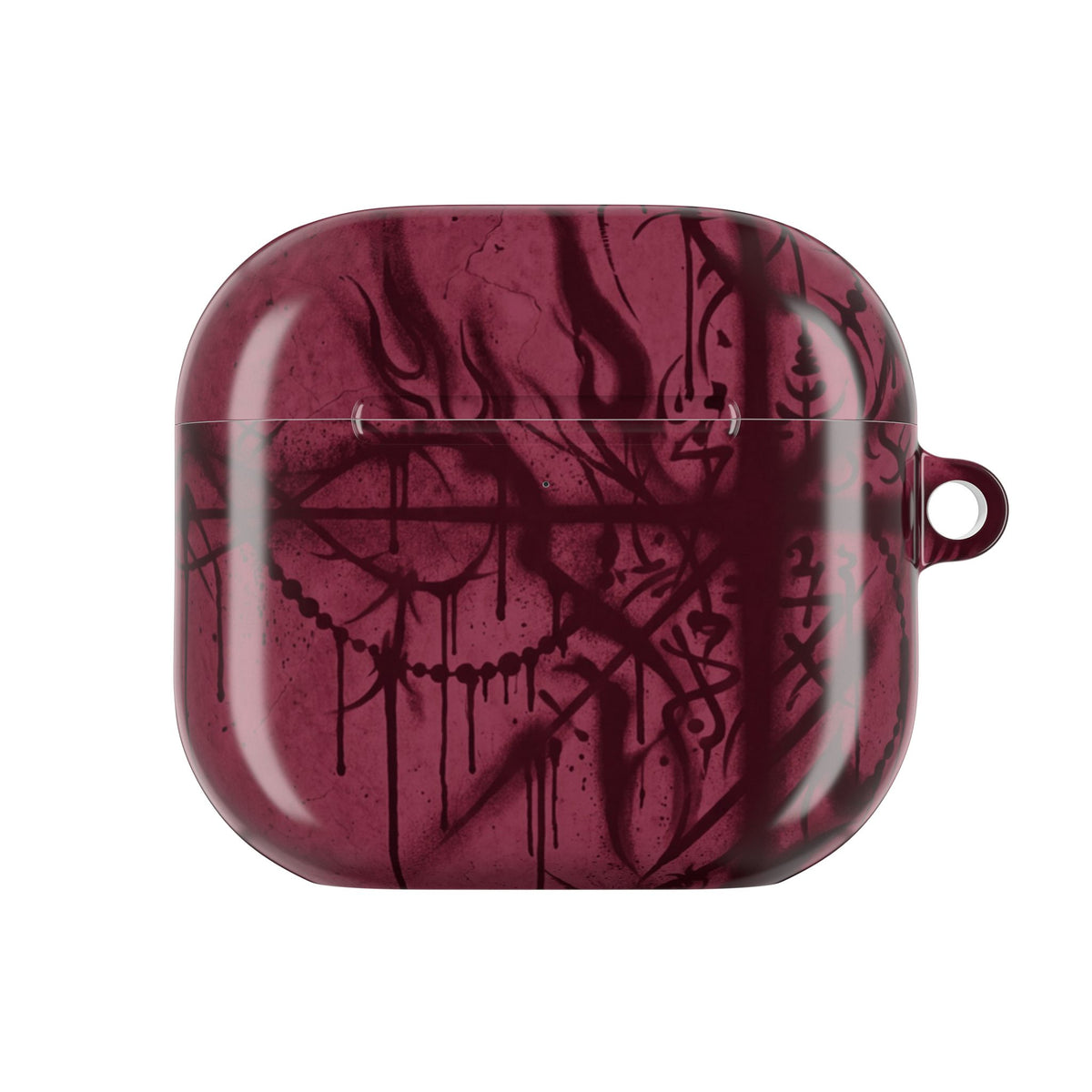 Graffiti Sigil Burgundy AirPods Case front
