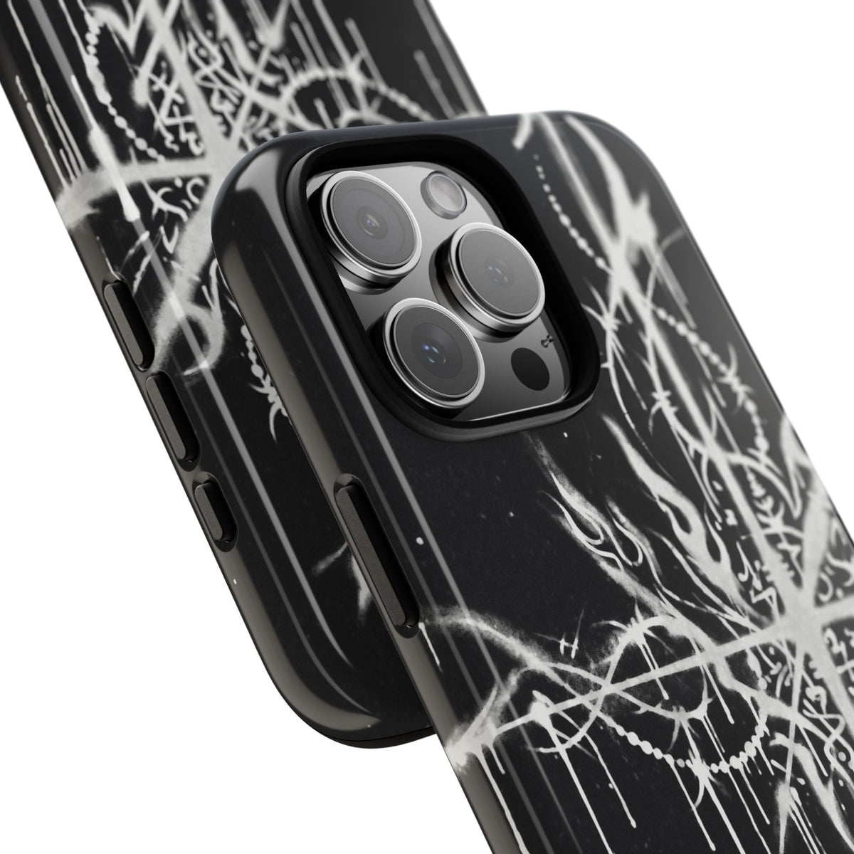 Graffiti Sigil White on Black Tough Case close-up