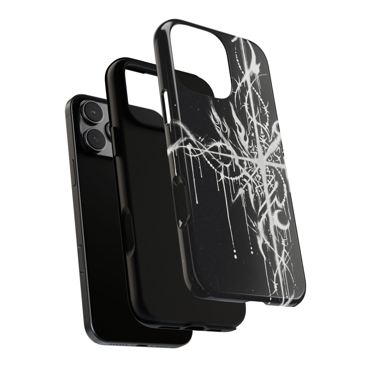 Graffiti Sigil White on Black Tough Case layers