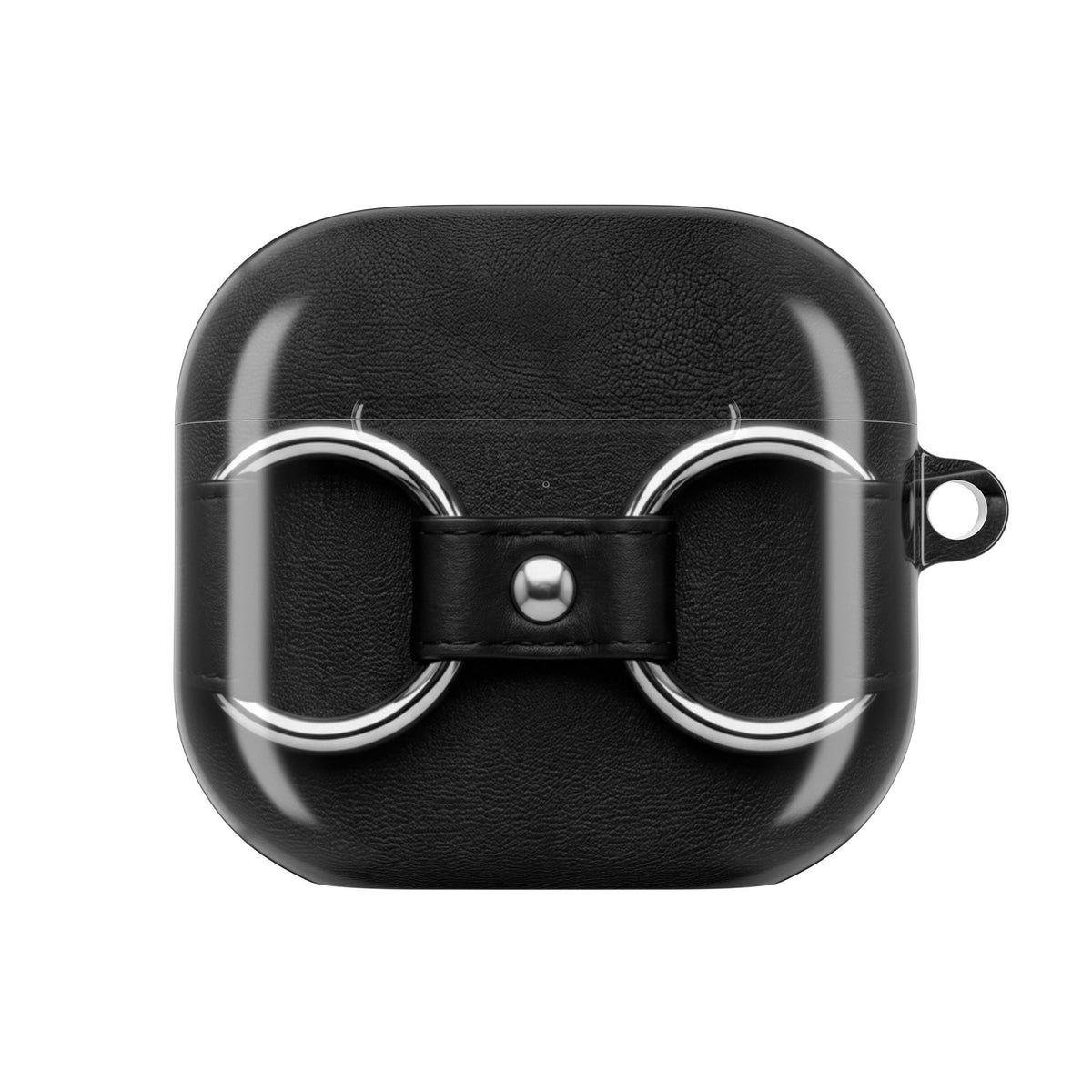 Double Ring Black Silver AirPods Case front
