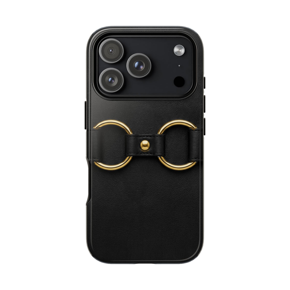 Double Ring Black Gold Tough Case on iPhone 18 Pro