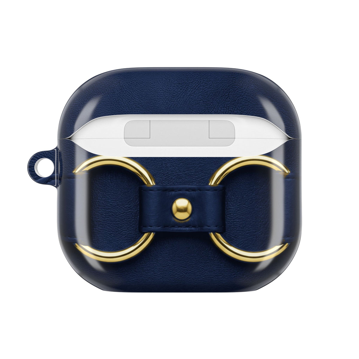 Double Ring Navy Gold AirPods Case back