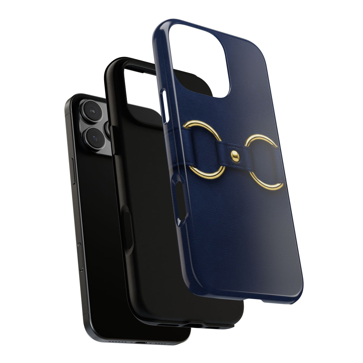Double Ring Navy Gold Tough Case layers