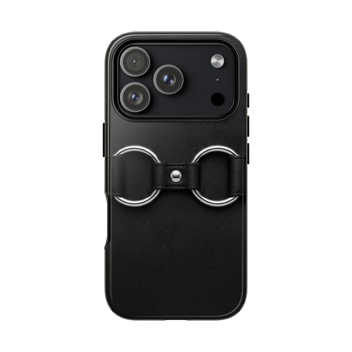 Double Ring Black Silver Tough Case on iPhone 18 Pro