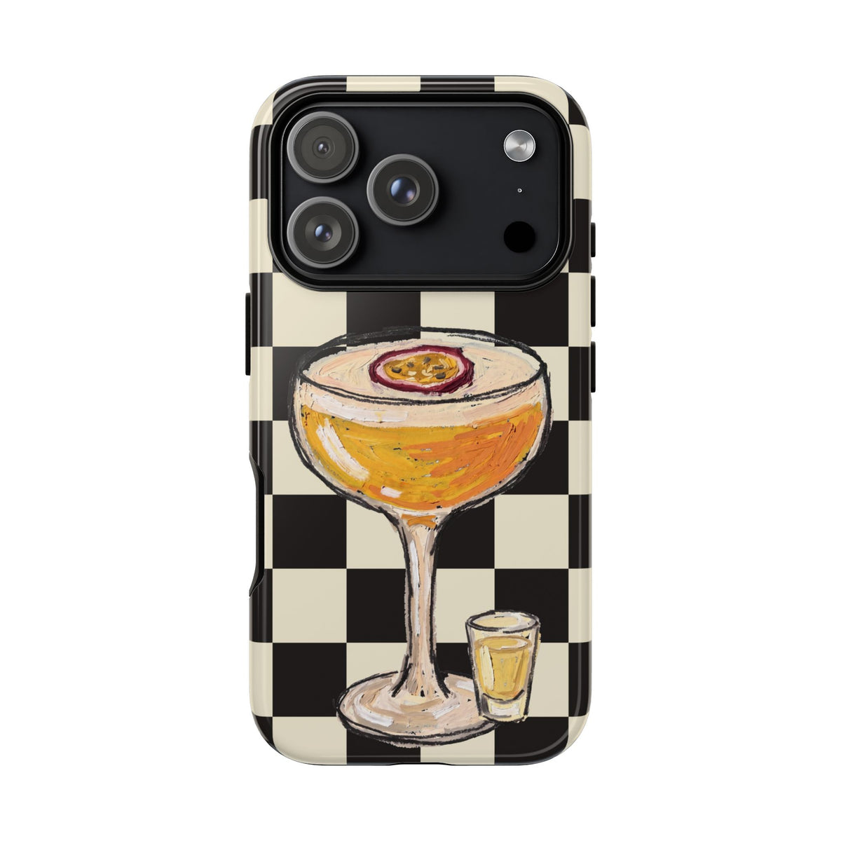 Passionfruit Martini Checker Tough Case on iPhone 18 Pro