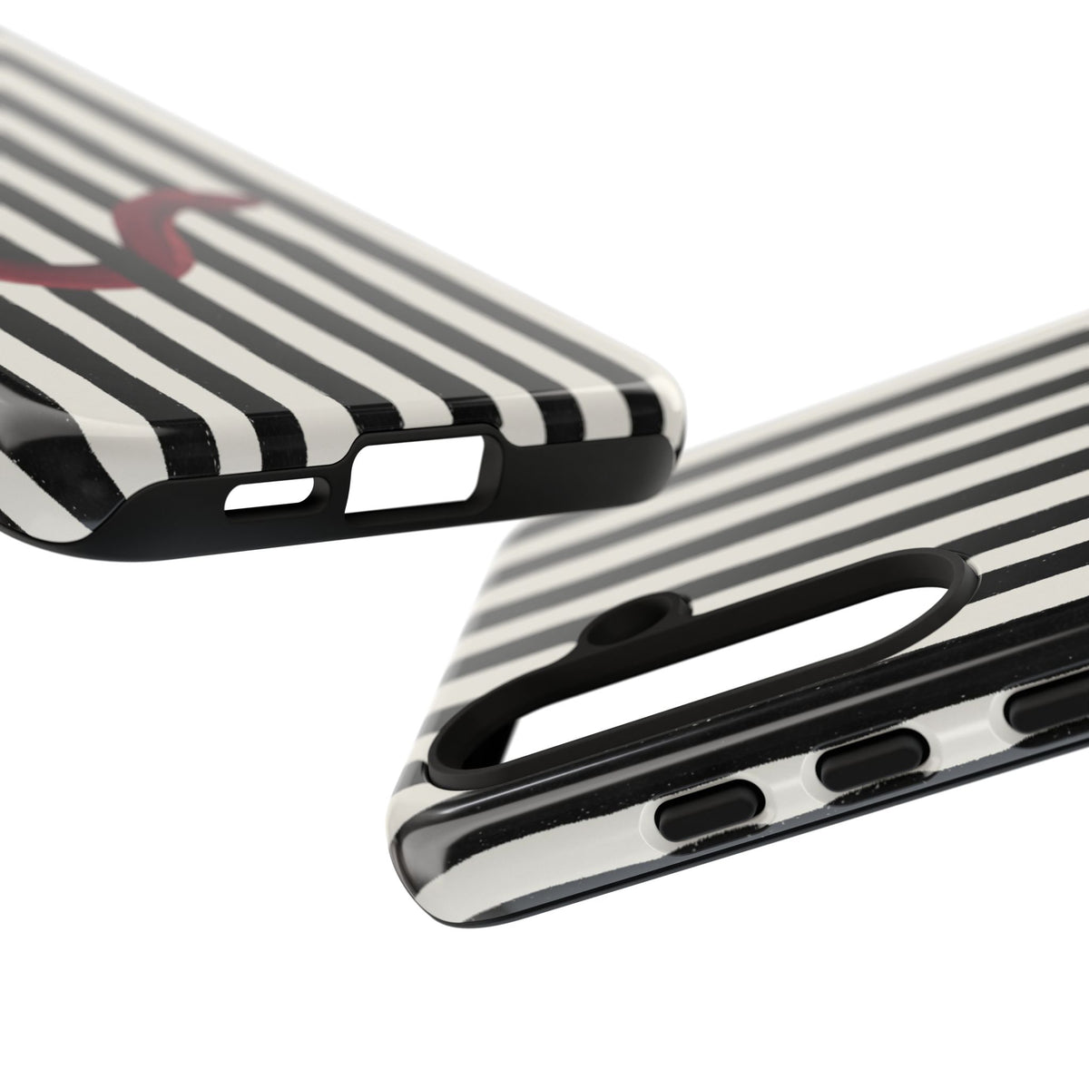 Red Snake Stripes Tough Case, edge and port detail