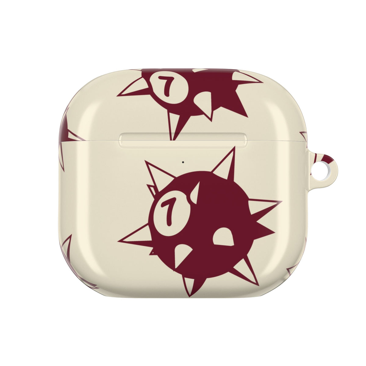 Spiky 7 Balls Burgundy AirPods Case front