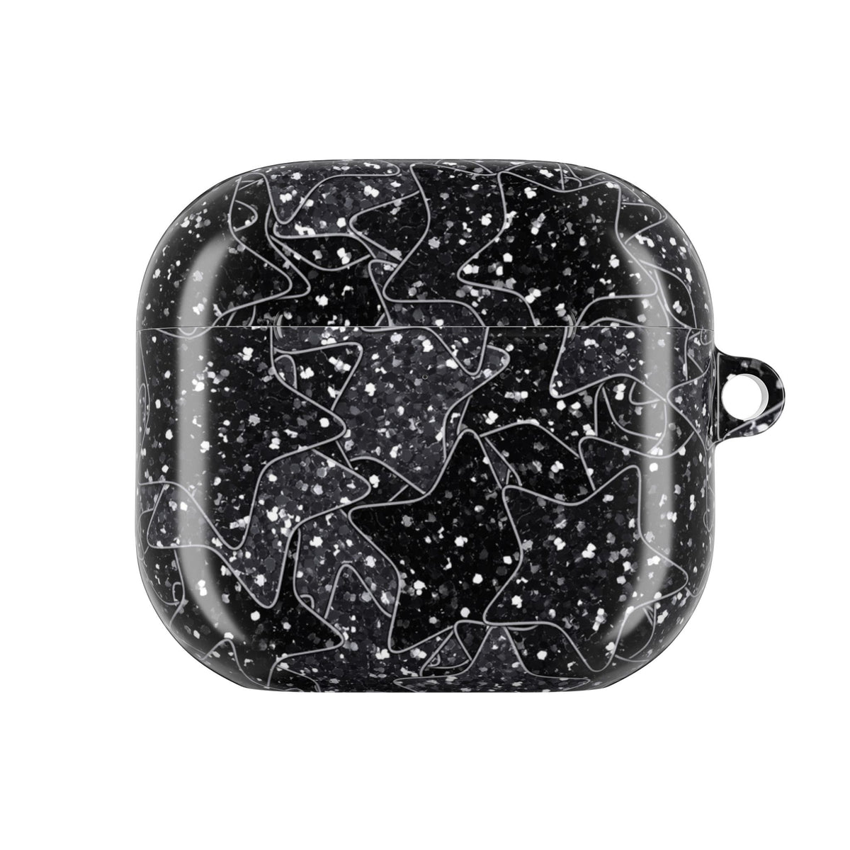 Star Stickers Black AirPods Case front