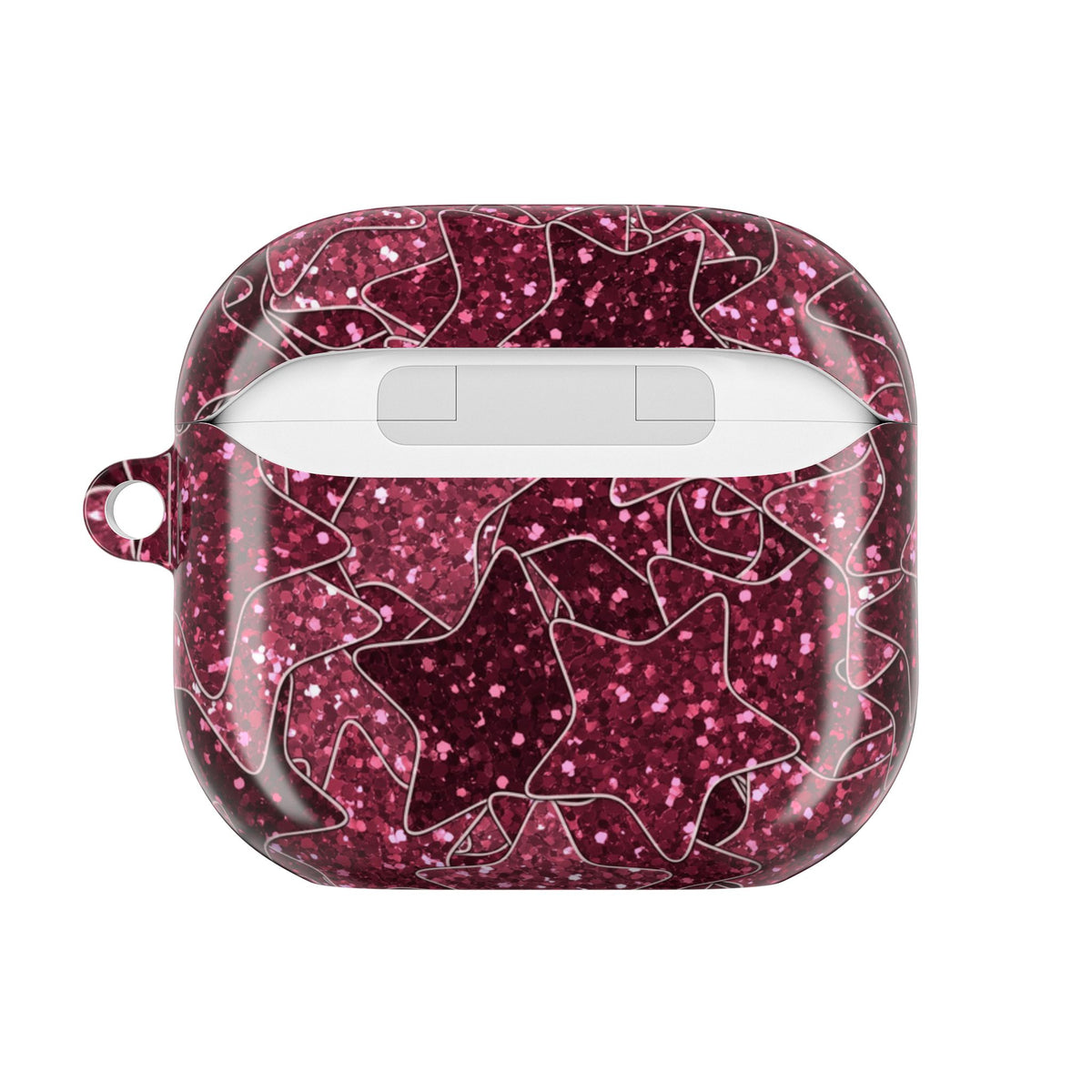 Star Stickers Burgundy AirPods Case back