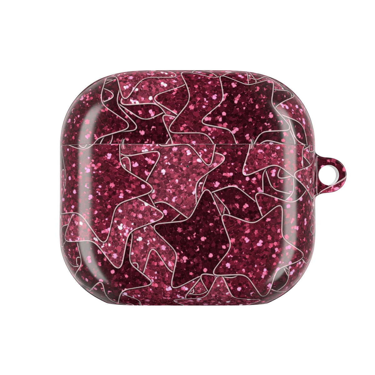 Star Stickers Burgundy AirPods Case front