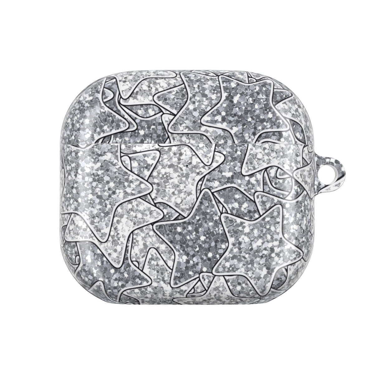 Star Stickers Silver AirPods Case front