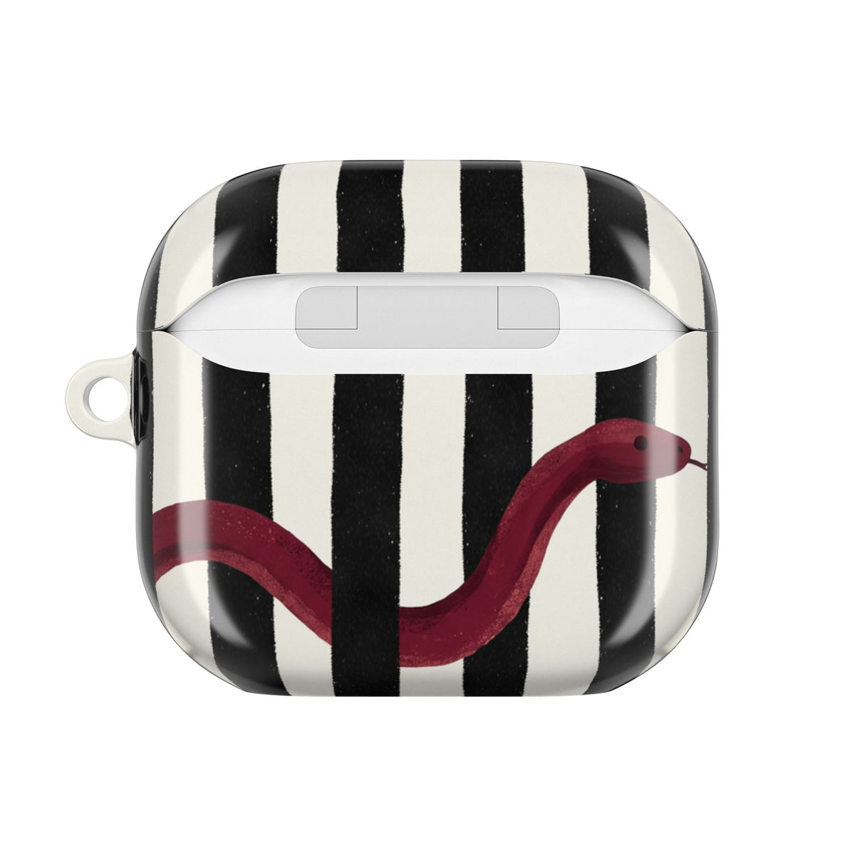 Red Snake Stripes AirPods Case back