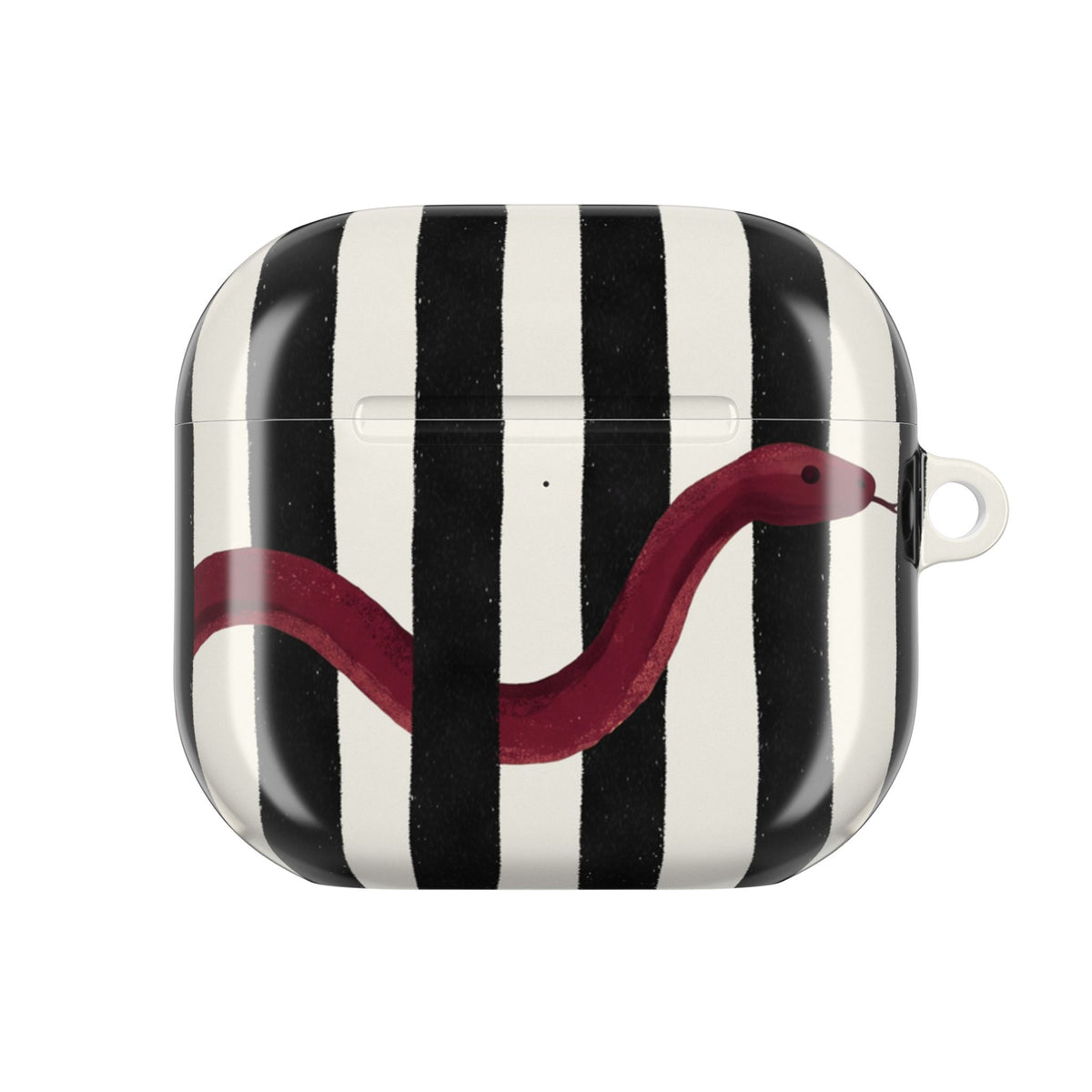 Red Snake Stripes AirPods Case front